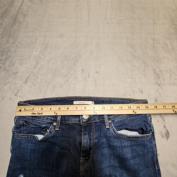 Levis 711 Skinny Jeans Womens 29 Blue Distressed Stretch Denim Mid Rise Pants - Picture 9 of 11